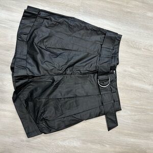 Elizabeth and James Black Faux Leather Shorts